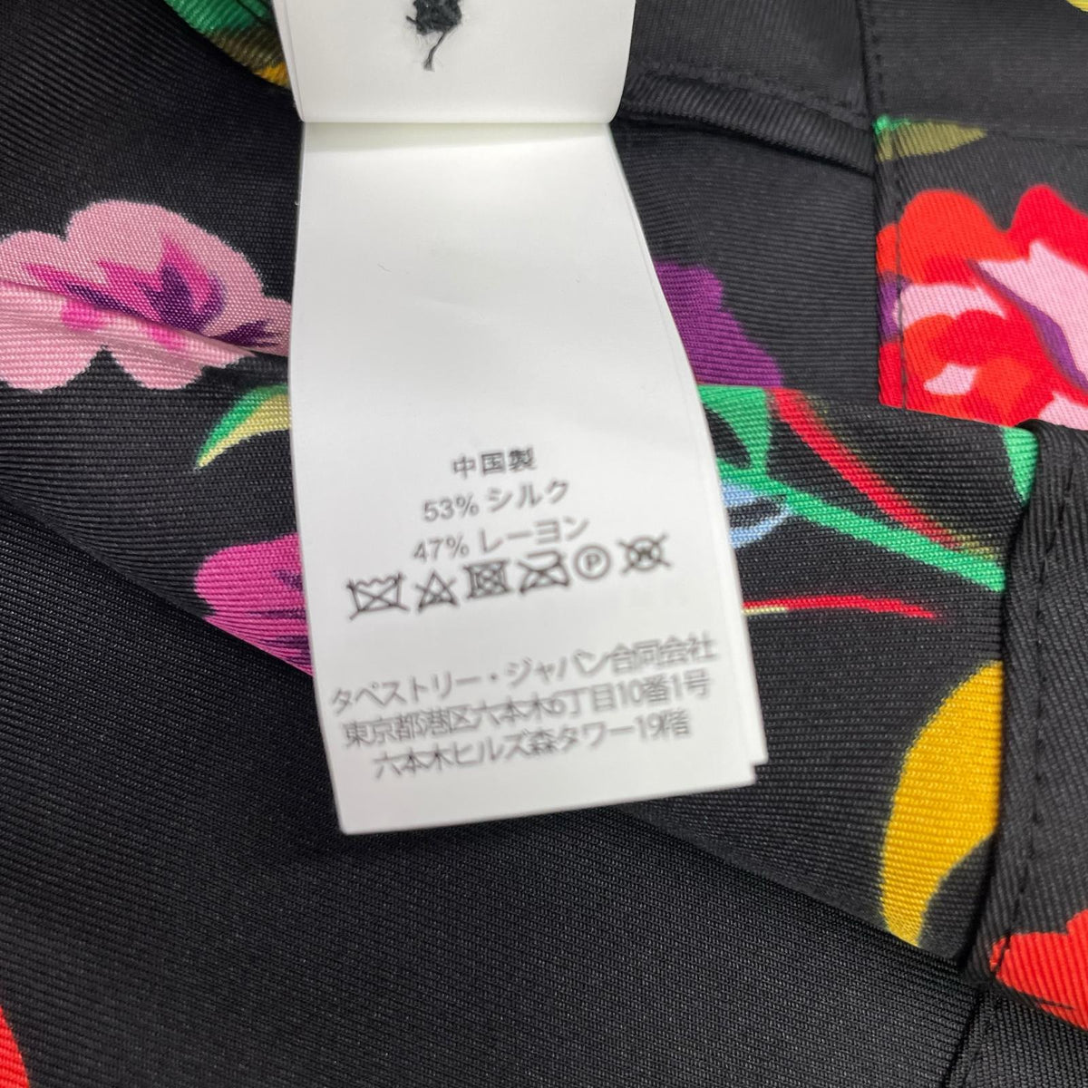 Kate spade ケイトスペード ブラック オータムフローラルシルクブレンドシャツドレス フラワープリントワンピース ワンピース