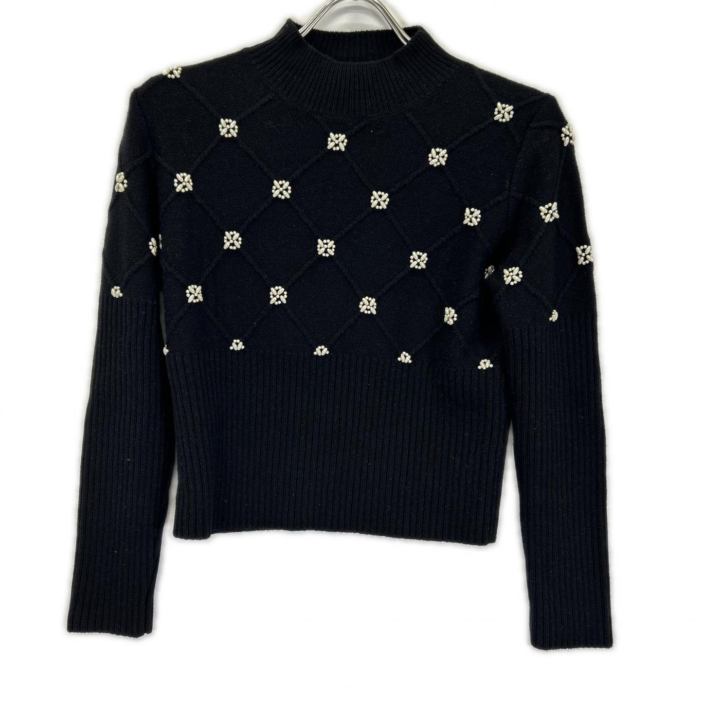 TOCCA トッカ KRTOSW0361 ブラック 【洗える!】PEARL BOUQUET KNIT ニットプルオーバー トップス