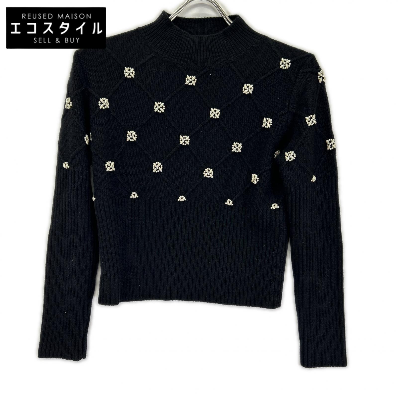 TOCCA トッカ KRTOSW0361 ブラック 【洗える!】PEARL BOUQUET KNIT ニットプルオーバー トップス