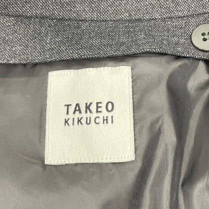 TAKEOKIKUCHI タケオキクチ チャコール ダウンライナー付き メランジスタンドカラーコート コート