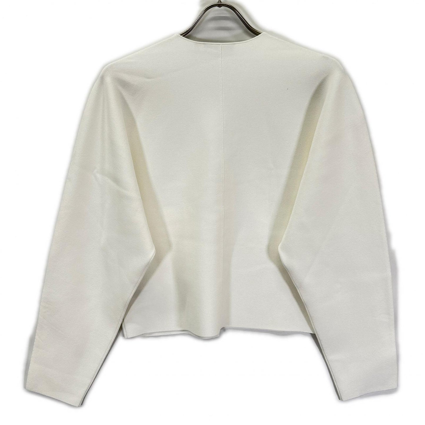 Theory セオリー 26SS ホワイト WOOSTER CREPE KNIT Vネック 長袖カーディガン トップス