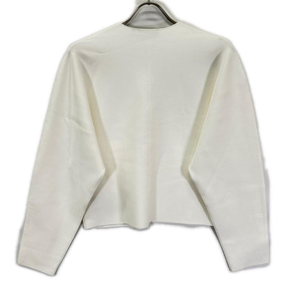 Theory セオリー 26SS ホワイト WOOSTER CREPE KNIT Vネック 長袖カーディガン トップス