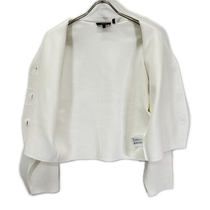 Theory セオリー 26SS ホワイト WOOSTER CREPE KNIT Vネック 長袖カーディガン トップス