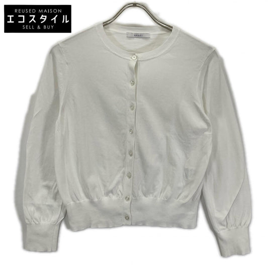 ANAYI アナイ 26SS 102628-16-130-01-380 ホワイト クルーネック長袖カーディガン トップス