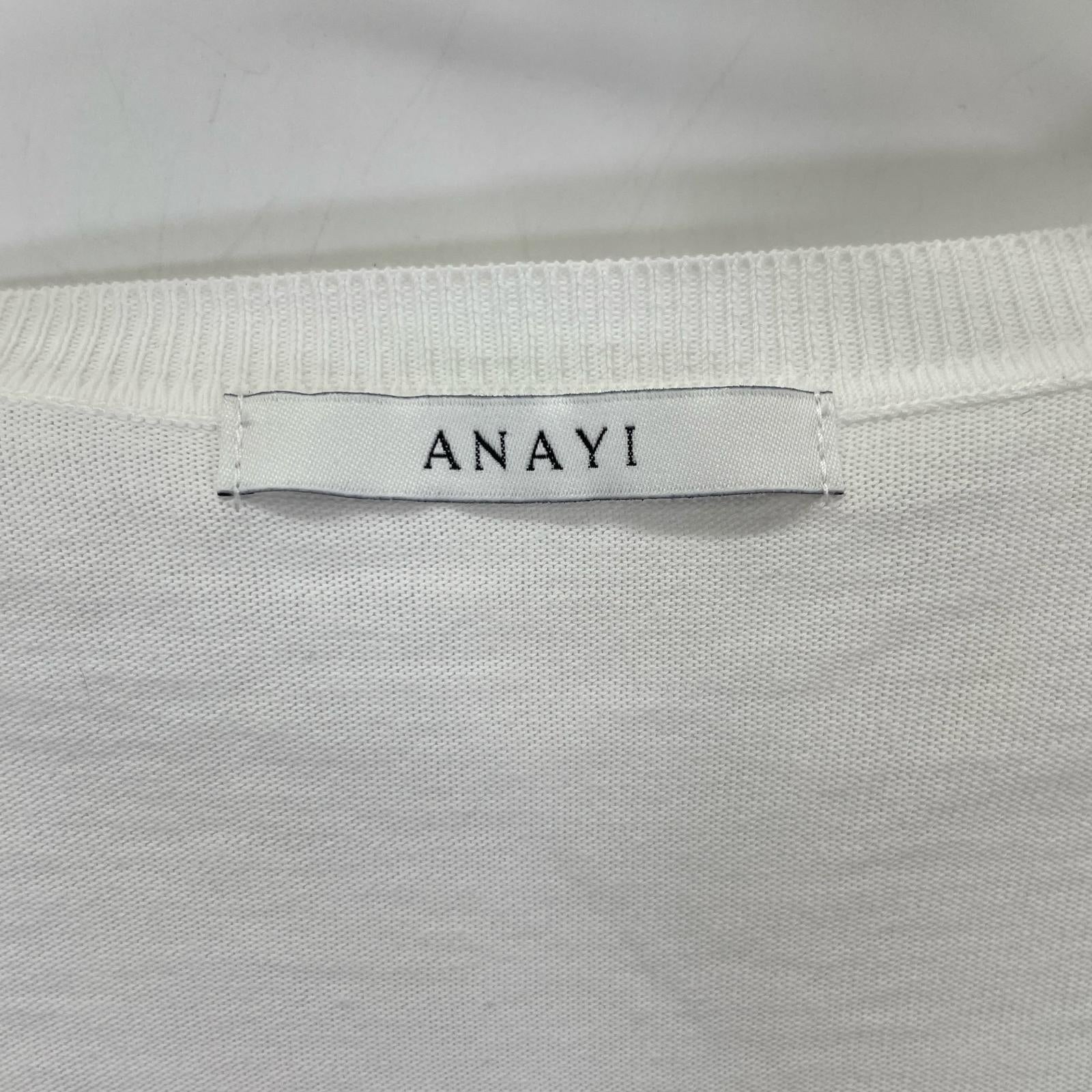 ANAYI アナイ 26SS 102628-16-130-01-380 ホワイト クルーネック長袖カーディガン トップス