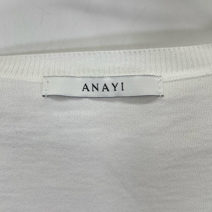 ANAYI アナイ 26SS 102628-16-130-01-380 ホワイト クルーネック長袖カーディガン トップス