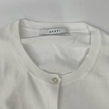 ANAYI アナイ 26SS 102628-16-130-01-380 ホワイト クルーネック長袖カーディガン トップス