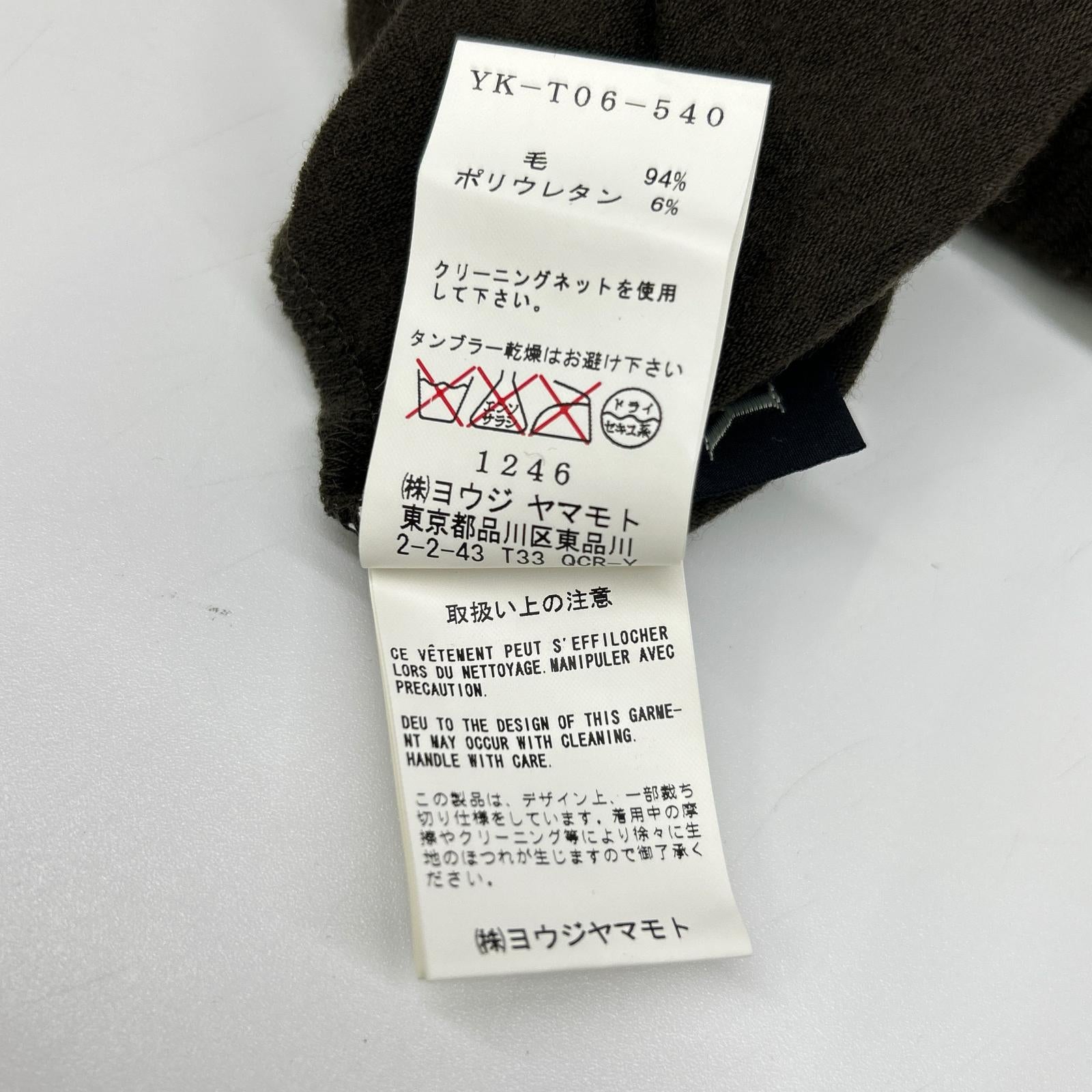Y's ワイズ カーキ ウール アシメトリー デザインニット カットソー トップス