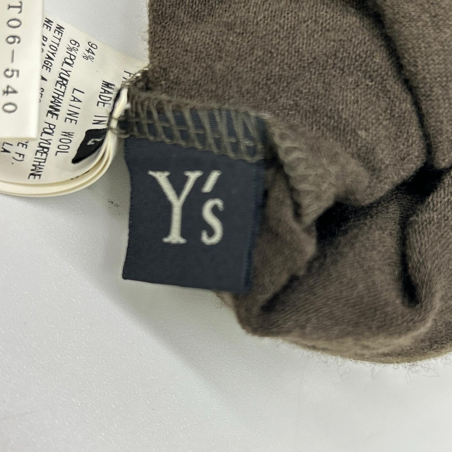 Y's ワイズ カーキ ウール アシメトリー デザインニット カットソー トップス