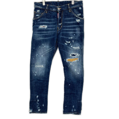 DSQUARED2 Dsquared2 74LB023830309 indigo KENNY TWIST distressed skinny denim pants, bottoms