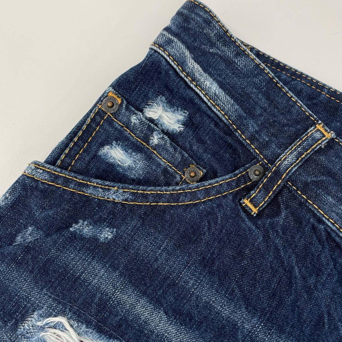 DSQUARED2 Dsquared2 74LB023830309 indigo KENNY TWIST distressed skinny denim pants, bottoms