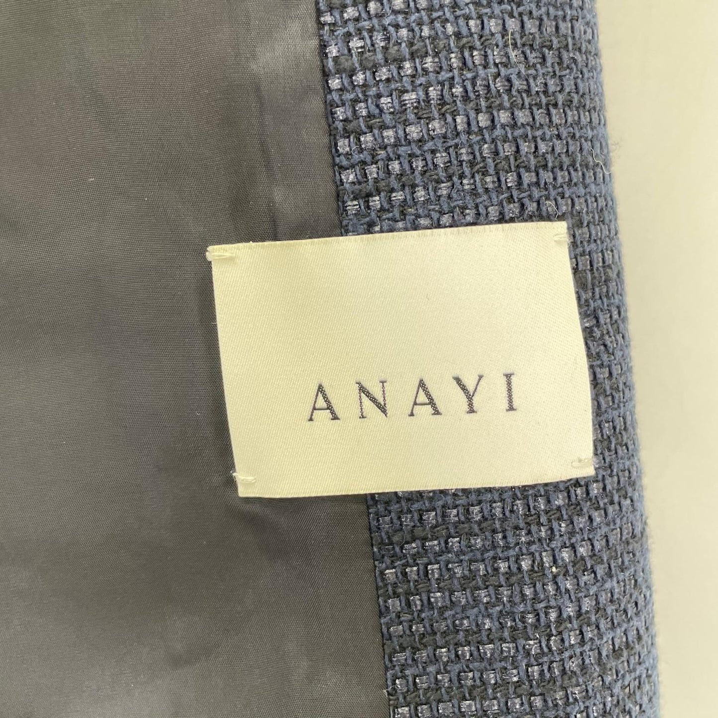 ANAYI アナイ 24年製 ネイビー メランジツイードノーカラー ジャケット ジャケット