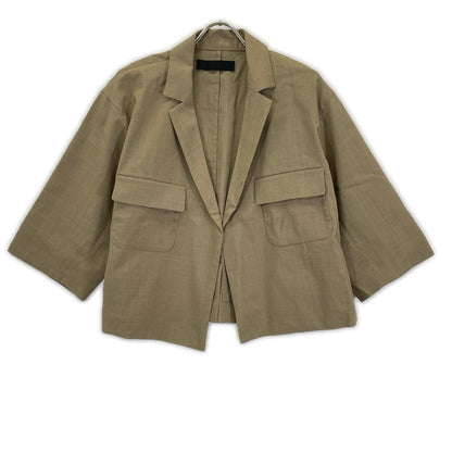 Nell ネル 【Maison IENA 別注】ベージュ リネン混ショートジャケット ジャケット