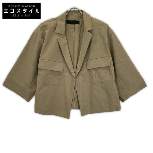Nell ネル 【Maison IENA 別注】ベージュ リネン混ショートジャケット ジャケット