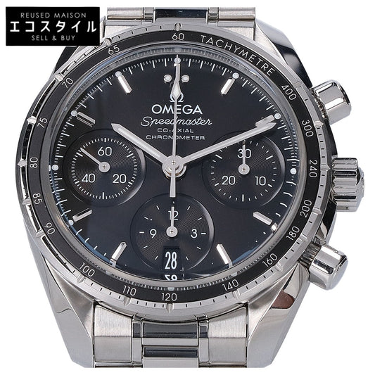 OMEGA オメガ 新品仕上げ済み 324.30.38.50.01.001 スピードマスター38 コーアクシャル クロノメーター クロノグラフ デイト 黒文字盤 自動巻き 腕時計