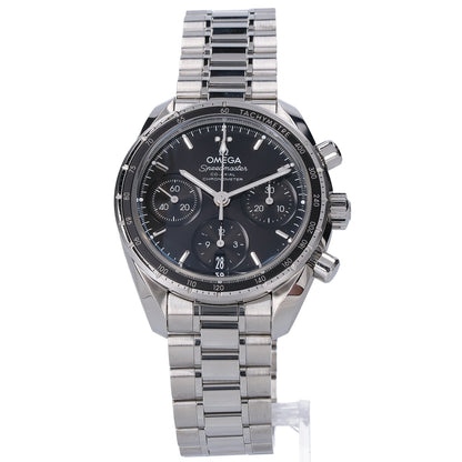 OMEGA オメガ 新品仕上げ済み 324.30.38.50.01.001 スピードマスター38 コーアクシャル クロノメーター クロノグラフ デイト 黒文字盤 自動巻き 腕時計