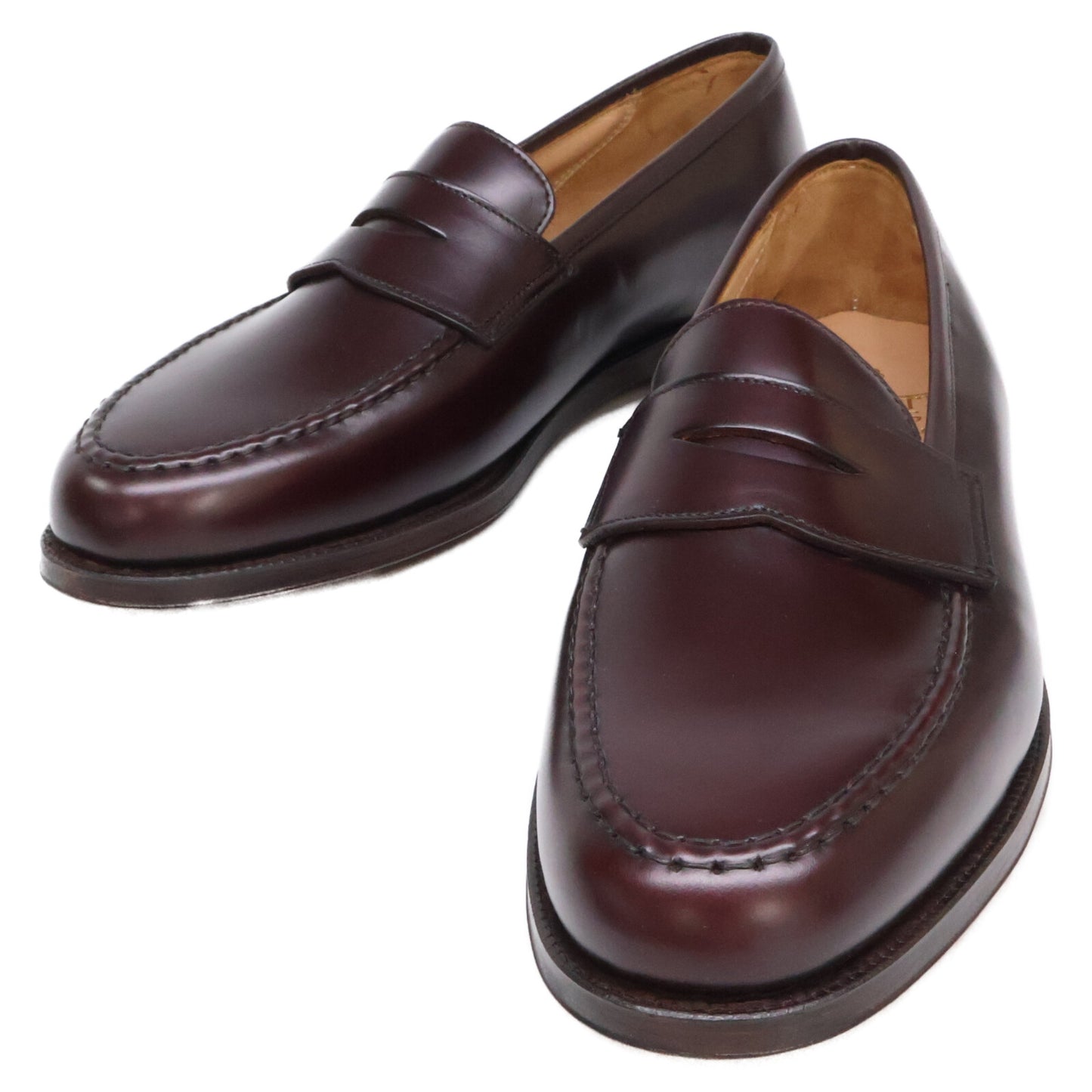 Crockett&Jones クロケット＆ジョーンズ 【新品同様】28363 BOSTON ボストン キャバルリーカーフ レザーソール 314ラスト コインローファー シューズ