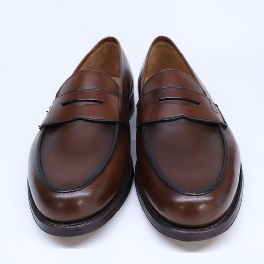 Crockett&Jones クロケット＆ジョーンズ 【新品同様】26225A-B02L1 GRANTHAM2 グランサム2 バーニッシュドカーフ レザーソール 376ラスト コインローファー シューズ