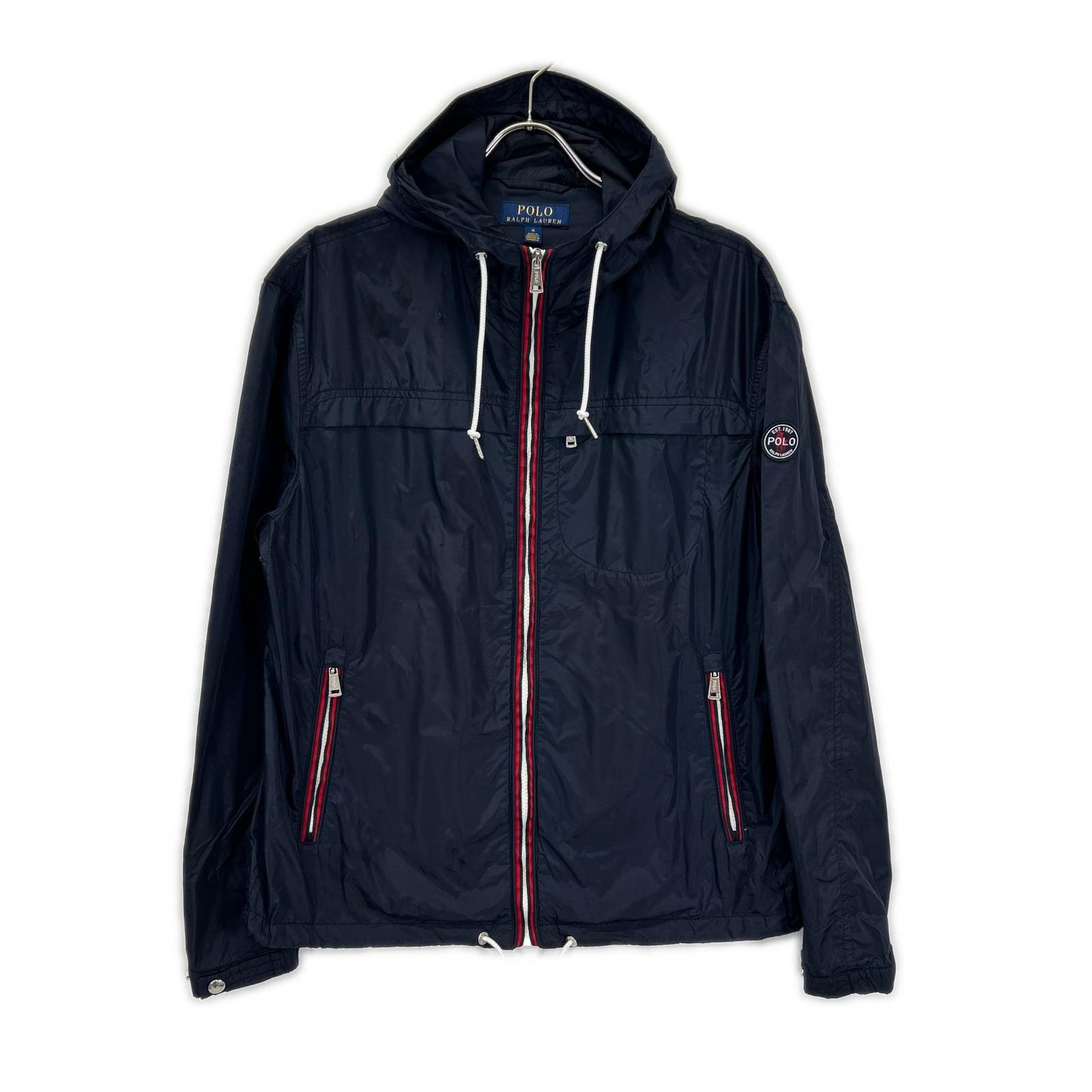POLObyRalphLauren ポロラルフローレン ネイビー フルジップ 袖口ボタン ナイロンフーデッドジャケット ジャケット