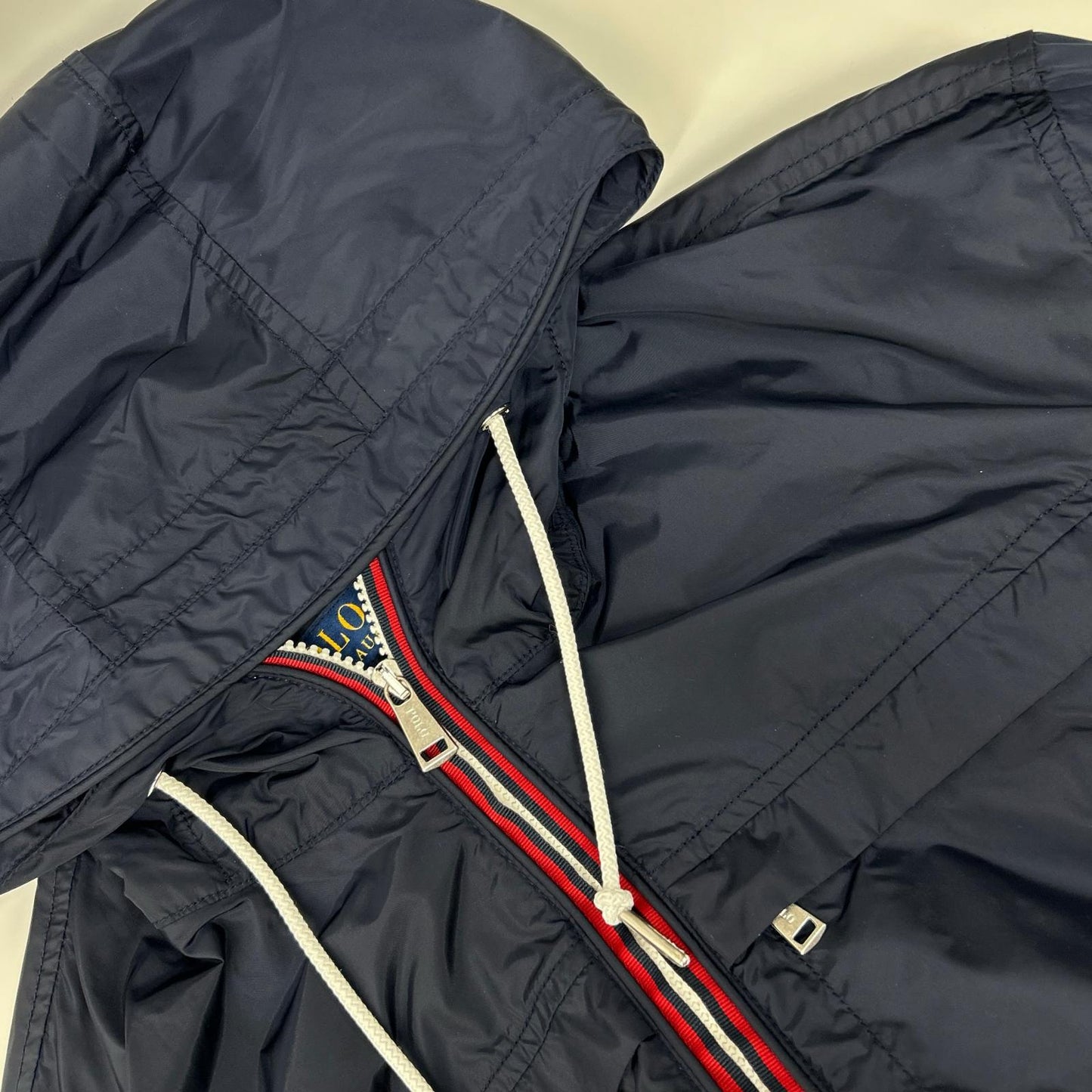POLObyRalphLauren ポロラルフローレン ネイビー フルジップ 袖口ボタン ナイロンフーデッドジャケット ジャケット