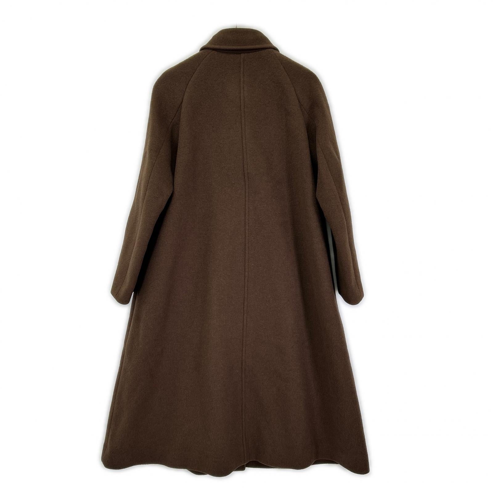 steven alan スティーブンアラン ブラウン ウール×カシミヤ 比翼ボタン ステンカラーコート コート
