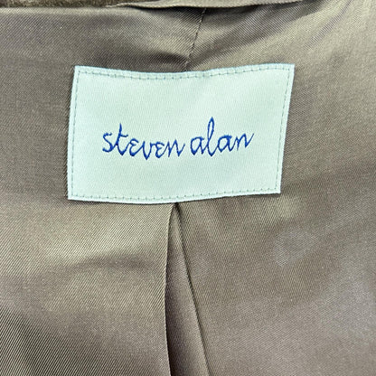 steven alan スティーブンアラン ブラウン ウール×カシミヤ 比翼ボタン ステンカラーコート コート