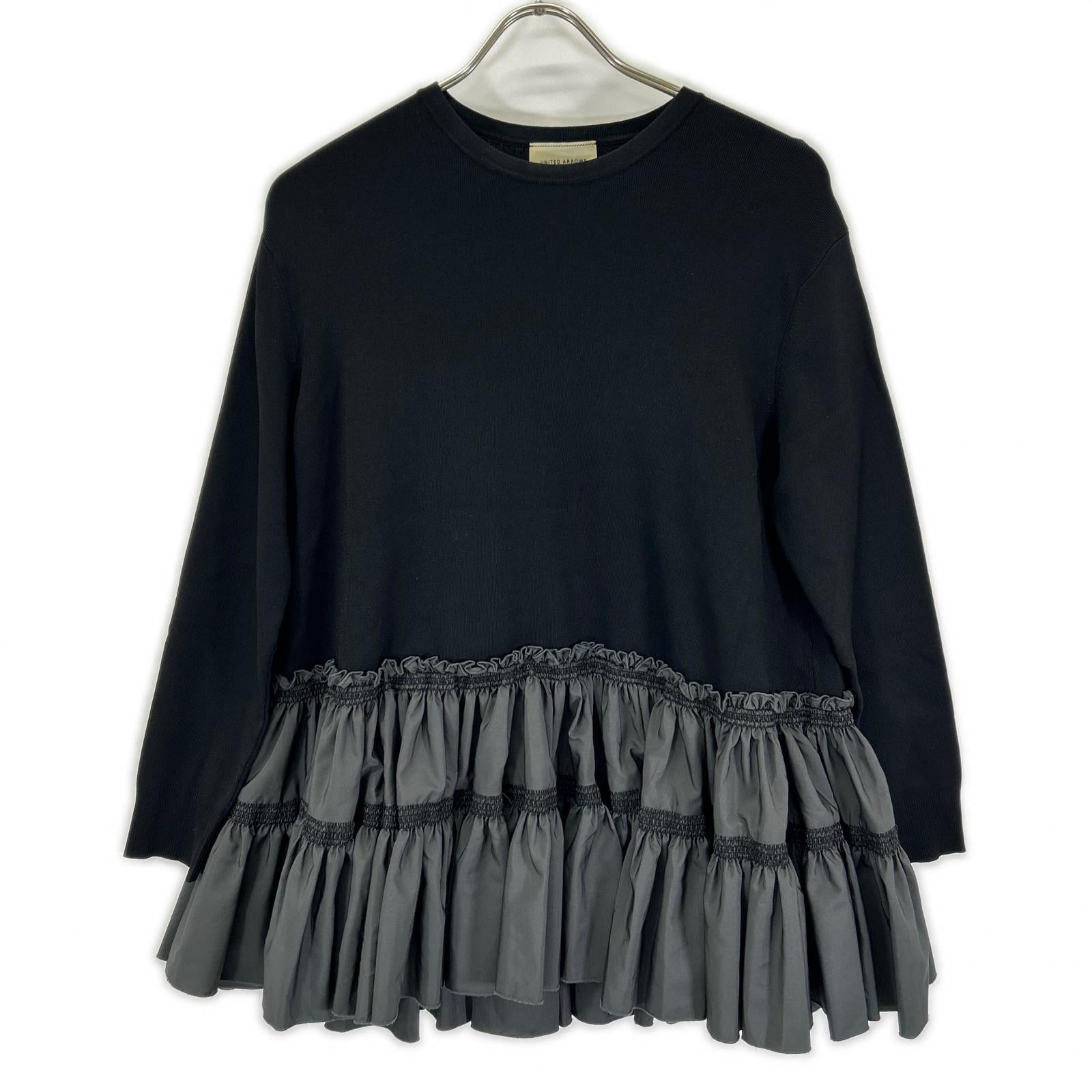 UNITED ARROWS ユナイテッドアローズ チャコール エンブロティアードコンビニット トップス