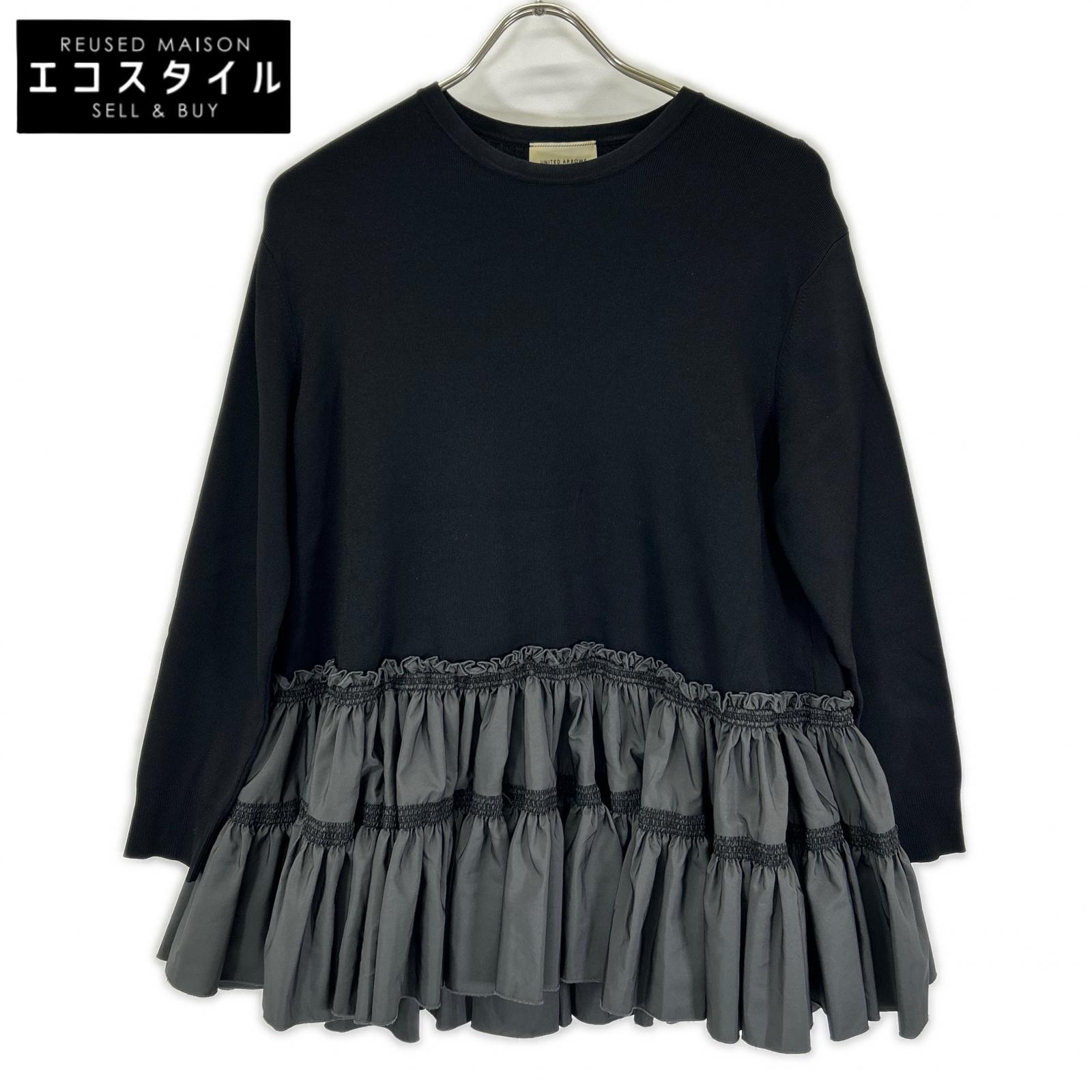 UNITED ARROWS ユナイテッドアローズ チャコール エンブロティアードコンビニット トップス