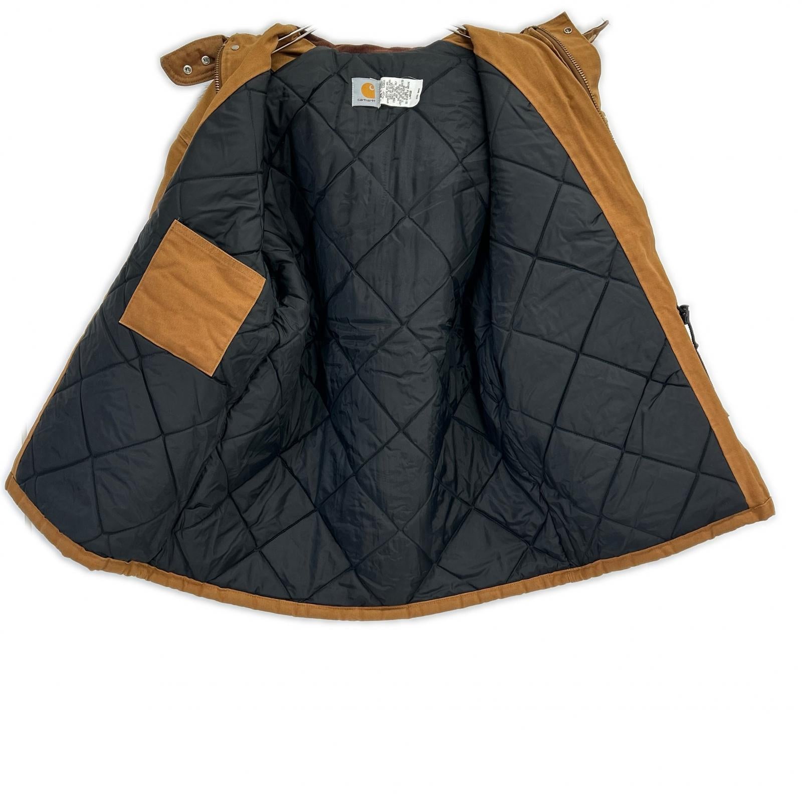 carhartt カーハート USA製　90s　ライトブラウン 星タグ フルジップ ダック生地 コーデュロイ襟 カバーオールジャケット ジャケット