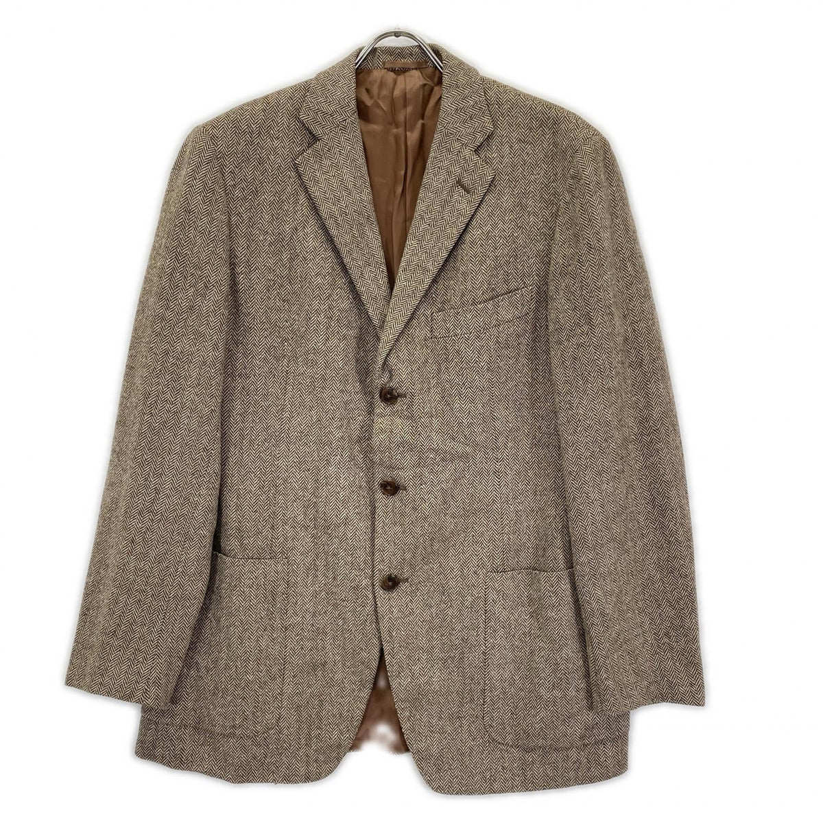 Belvest Belvest brown wool x cashmere herringbone tweed jacket