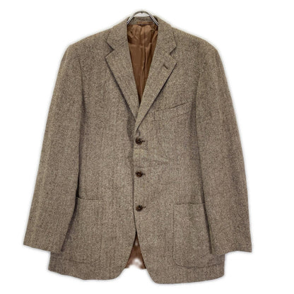 Belvest Belvest brown wool x cashmere herringbone tweed jacket