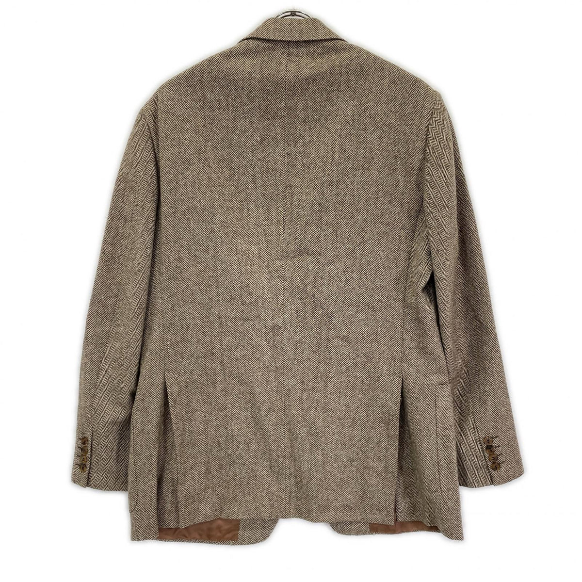 Belvest Belvest brown wool x cashmere herringbone tweed jacket