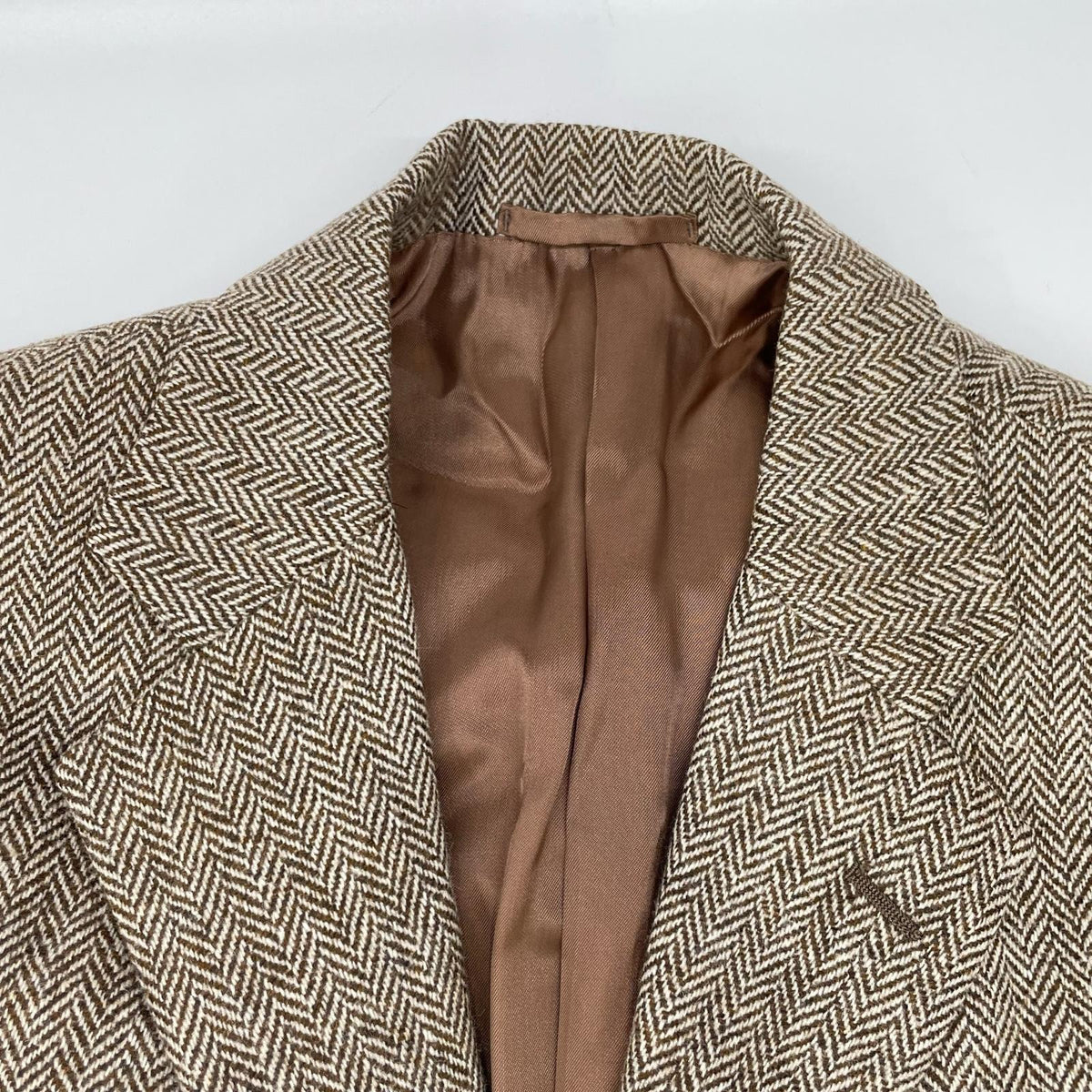 Belvest Belvest brown wool x cashmere herringbone tweed jacket