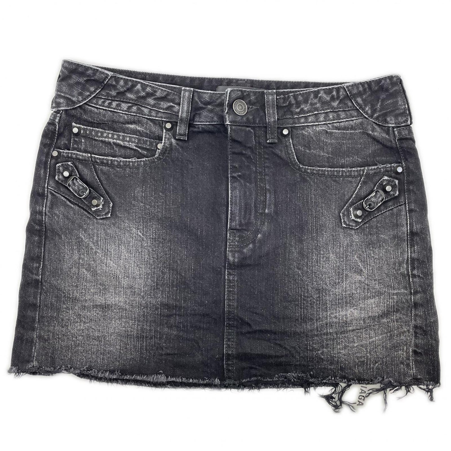 BALENCIAGA バレンシアガ 25年製 ブラック ウォッシュ加工 City Mini Denim Skirt/シティミニスカー スカート