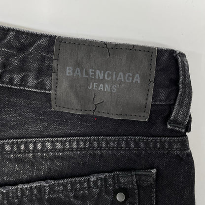 BALENCIAGA バレンシアガ 25年製 ブラック ウォッシュ加工 City Mini Denim Skirt/シティミニスカー スカート