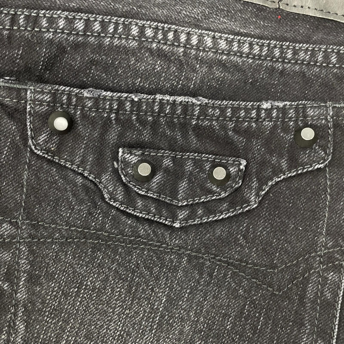 BALENCIAGA バレンシアガ 25年製 ブラック ウォッシュ加工 City Mini Denim Skirt/シティミニスカー スカート