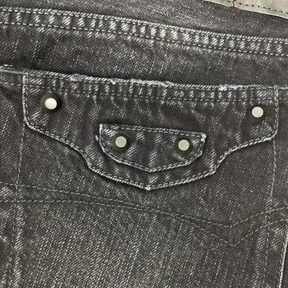 BALENCIAGA バレンシアガ 25年製 ブラック ウォッシュ加工 City Mini Denim Skirt/シティミニスカー スカート