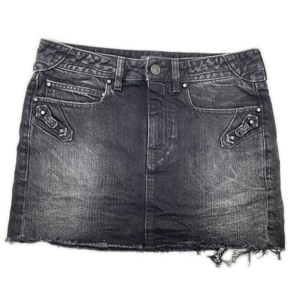 BALENCIAGA バレンシアガ 25年製 ブラック ウォッシュ加工 City Mini Denim Skirt/シティミニスカー スカート