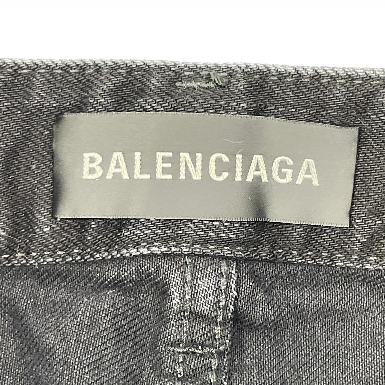 BALENCIAGA バレンシアガ 25年製 ブラック ウォッシュ加工 City Mini Denim Skirt/シティミニスカー スカート