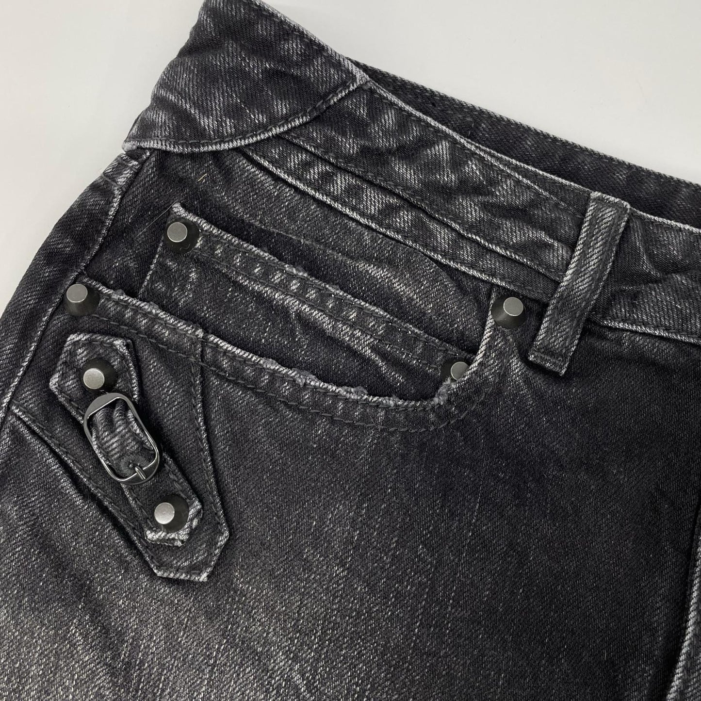 BALENCIAGA バレンシアガ 25年製 ブラック ウォッシュ加工 City Mini Denim Skirt/シティミニスカー スカート
