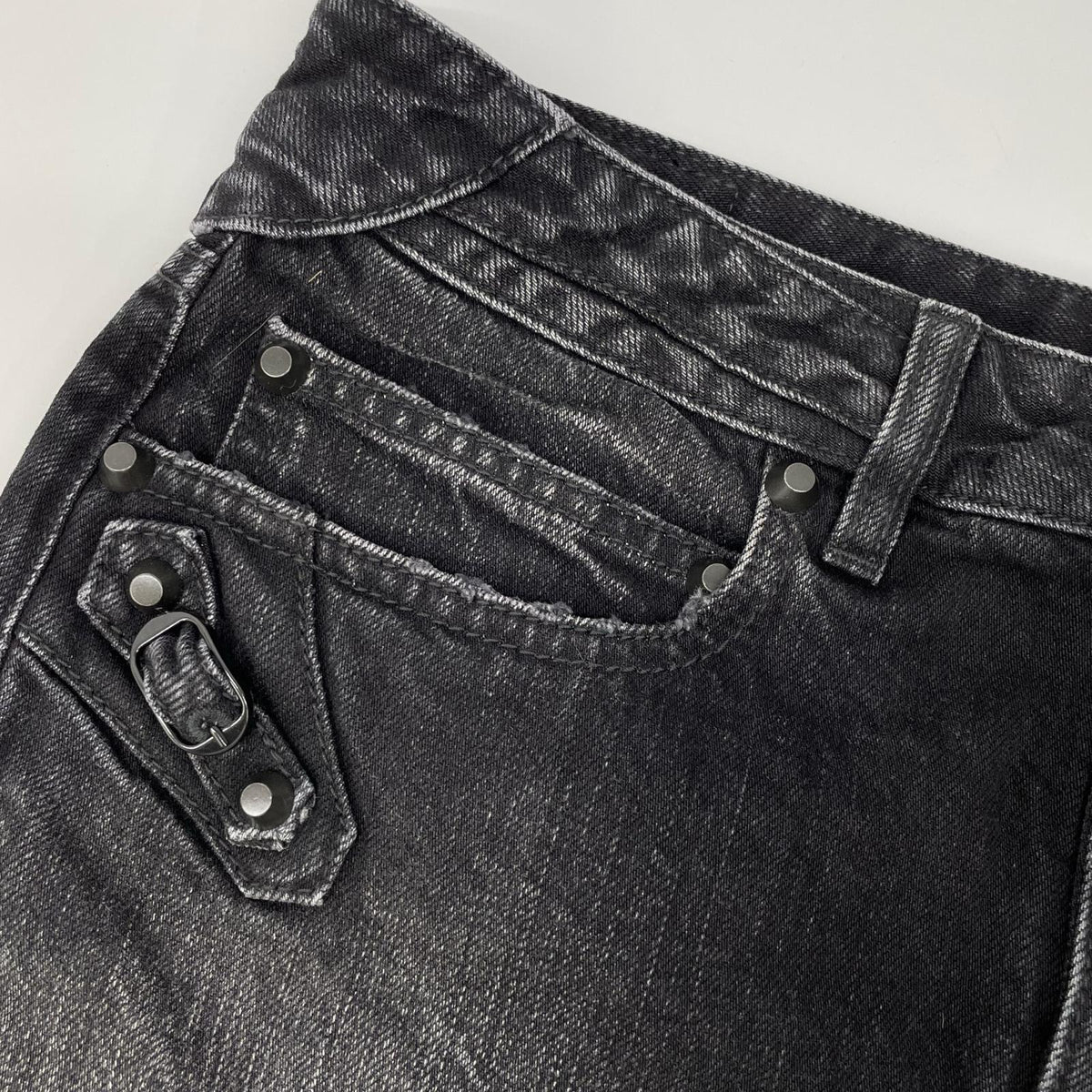 BALENCIAGA バレンシアガ 25年製 ブラック ウォッシュ加工 City Mini Denim Skirt/シティミニスカー スカート