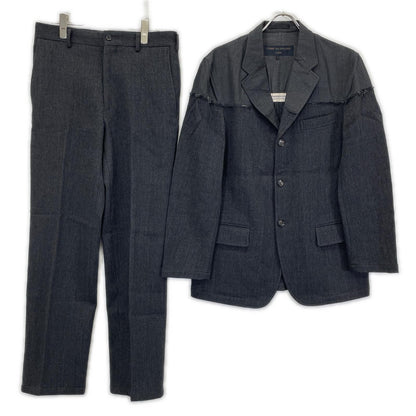 COMMEdesGARCONS HOMME コムデギャルソンオム 97AW HJ-040055・HP-04007M ブラック 素材切り替え 田中オム テーラードジャケット パンツ セットアップ スーツ セットアップ