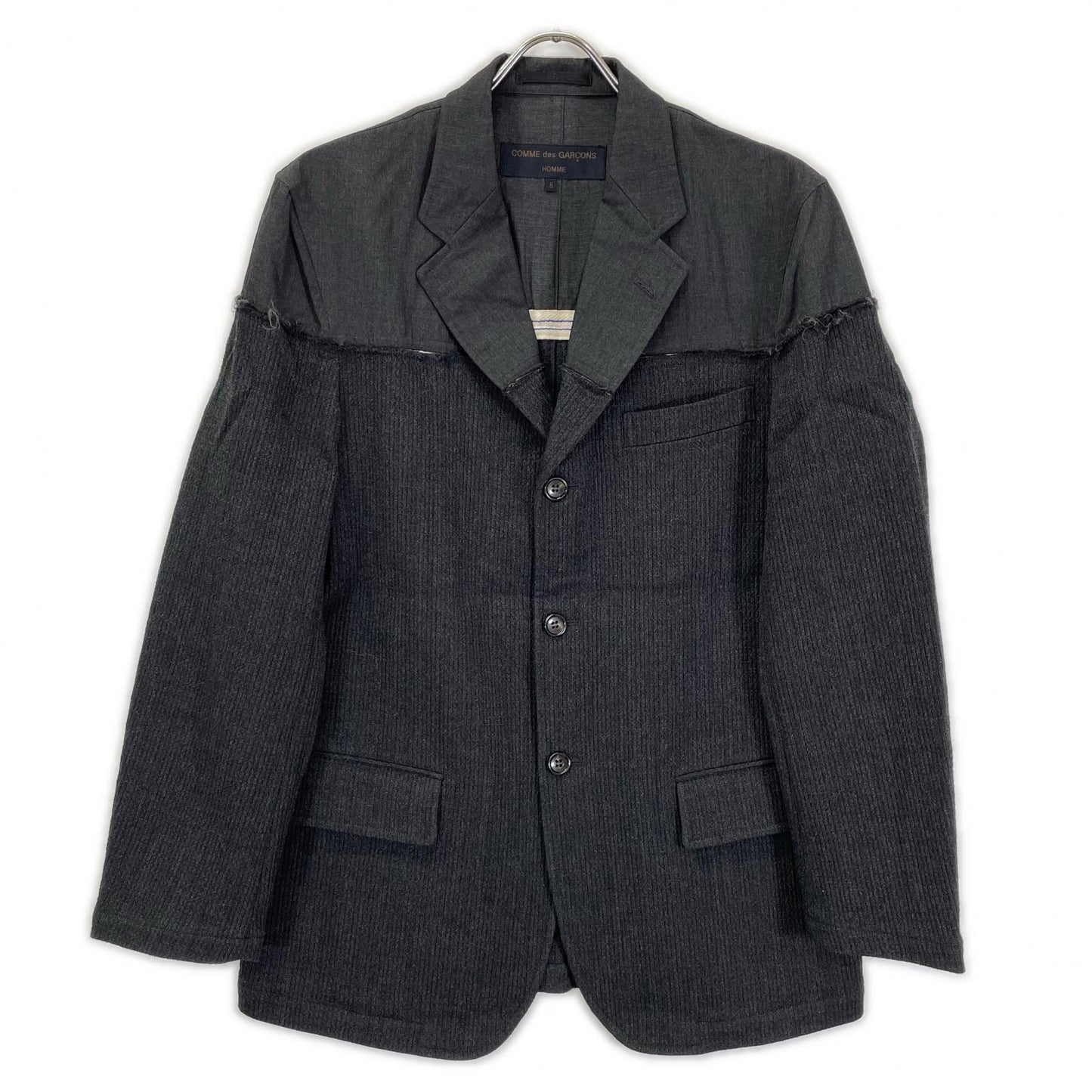 COMMEdesGARCONS HOMME コムデギャルソンオム 97AW HJ-040055・HP-04007M ブラック 素材切り替え 田中オム テーラードジャケット パンツ セットアップ スーツ セットアップ
