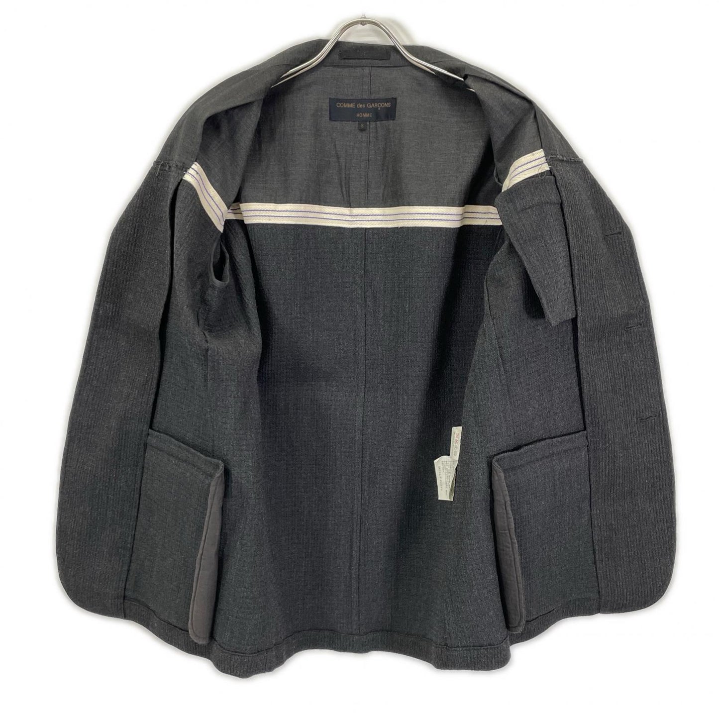 COMMEdesGARCONS HOMME コムデギャルソンオム 97AW HJ-040055・HP-04007M ブラック 素材切り替え 田中オム テーラードジャケット パンツ セットアップ スーツ セットアップ