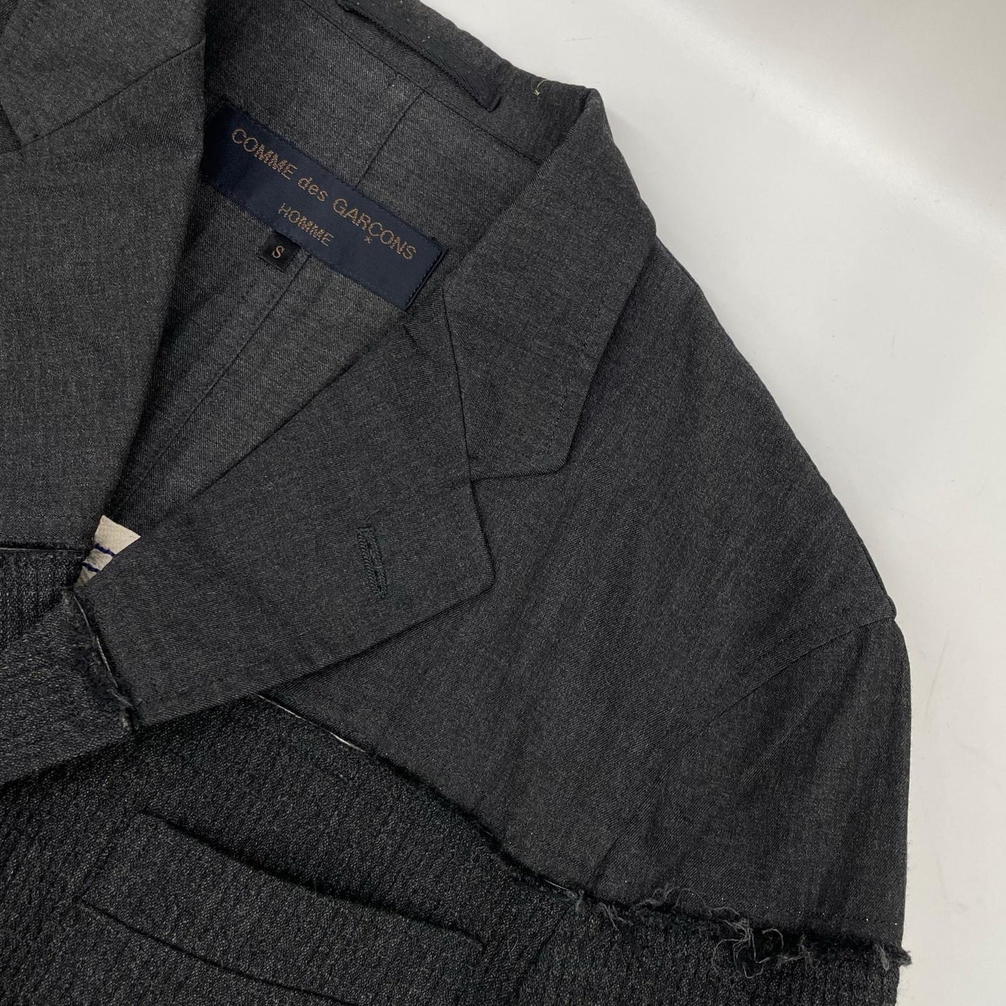 COMMEdesGARCONS HOMME コムデギャルソンオム 97AW HJ-040055・HP-04007M ブラック 素材切り替え 田中オム テーラードジャケット パンツ セットアップ スーツ セットアップ