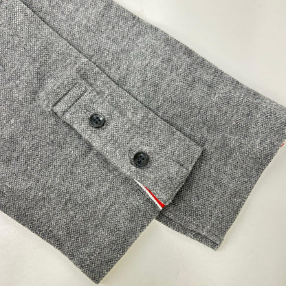 THOM BROWNE トムブラウン グレー トリコロール ロングスリーブ ポロシャツ トップス