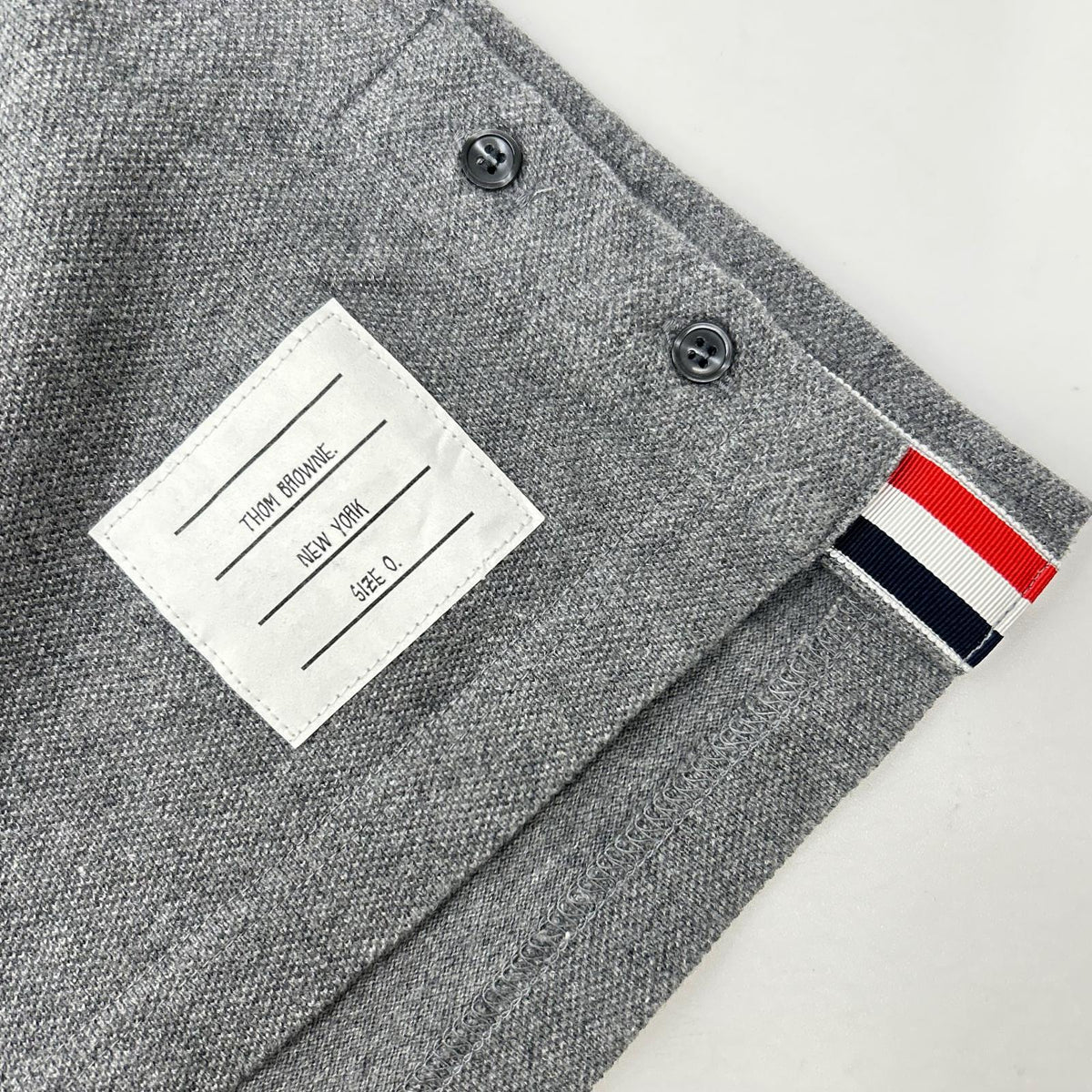 THOM BROWNE トムブラウン グレー トリコロール ロングスリーブ ポロシャツ トップス
