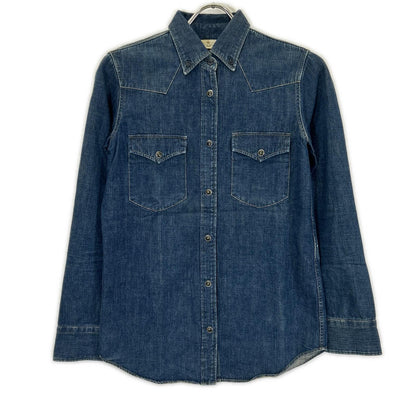 GOLDEN GOOSE ゴールデングース G23D021 インディゴ ボタンダウンカラー デニムシャツ トップス