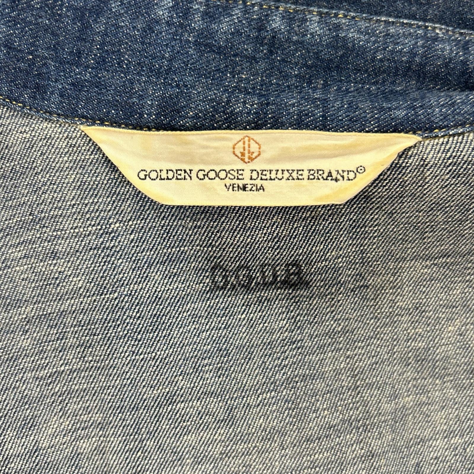 GOLDEN GOOSE ゴールデングース G23D021 インディゴ ボタンダウンカラー デニムシャツ トップス