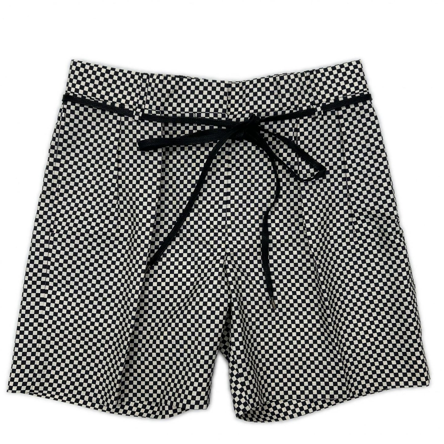 DRIES VAN NOTEN ドリスヴァンノッテン ブラック×ホワイト チェッカーフラッグ シルクショートパンツ ボトムス